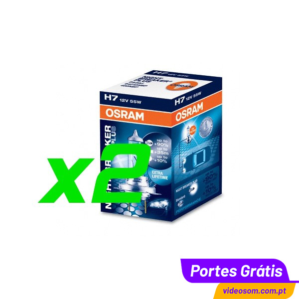 OSRAM NIGHT BREAKER PLUS H7 ( 2 Bulbs ) - Videosom