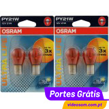 OSRAM ULTRALIFE PY21W 12v 21w BAU15s 7507ULT ( 4 Bulbs)